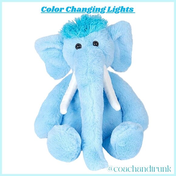 LED Light Musical Elephant Blue Soft Fluffy Stuffy Plushie NEW WITH TAGS - Picture 5 of 8